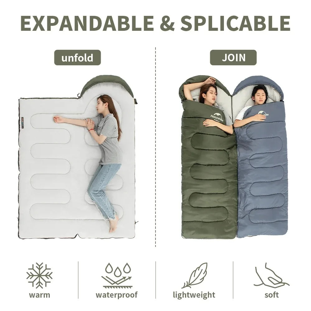 Naturehike Ultraleichter Schlafsack – Kompaktes Packmaß, Erweiterbares Design & Vielseitige Nutzung