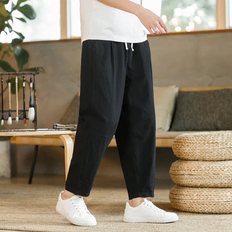 Prodyšné kalhoty z bavlněného lnu | Styl a pohodlí pro každý den