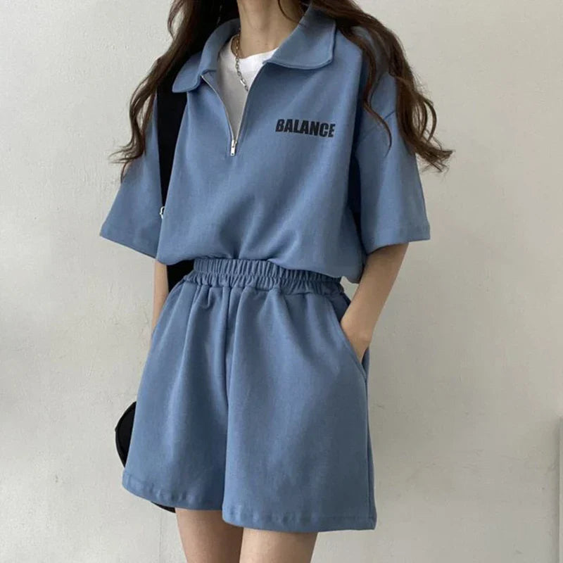 Sommerliche koreanische Zweiteilige Set | Bequeme und Stilvolle Mode