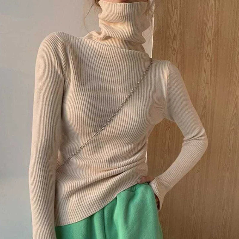 Pull à col roulé en maille fine coupe slim | Respirant, élégant
