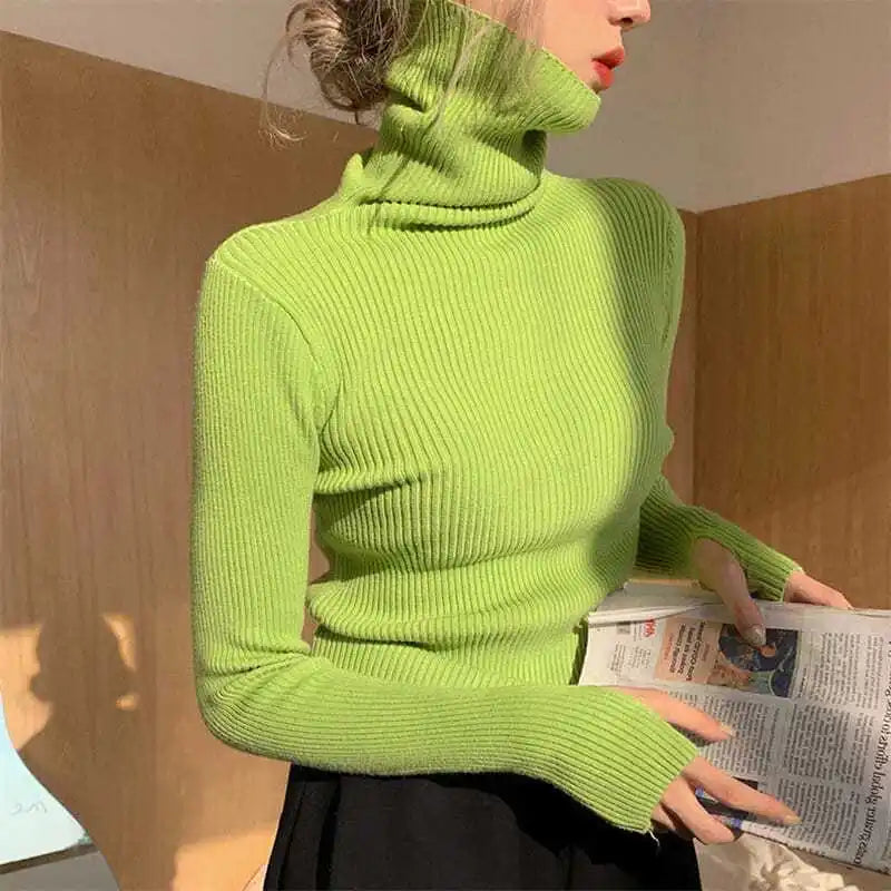 Pull à col roulé en maille fine coupe slim | Respirant, élégant