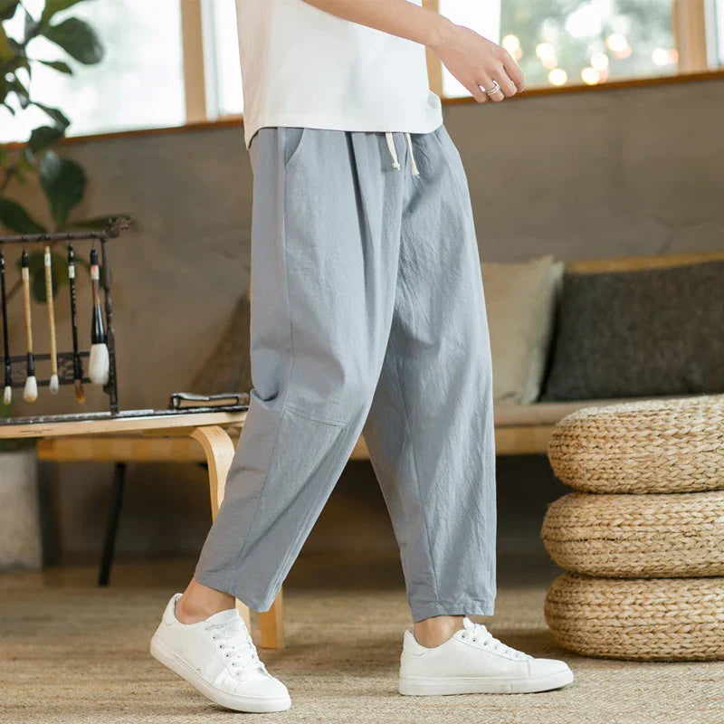 Prodyšné kalhoty z bavlněného lnu | Styl a pohodlí pro každý den