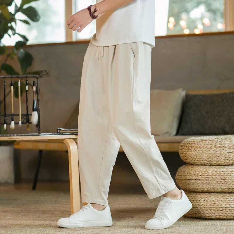 Prodyšné kalhoty z bavlněného lnu | Styl a pohodlí pro každý den