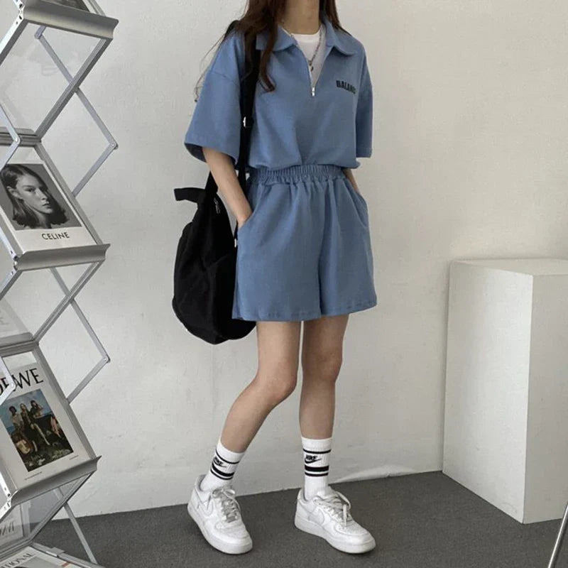 Sommerliche koreanische Zweiteilige Set | Bequeme und Stilvolle Mode
