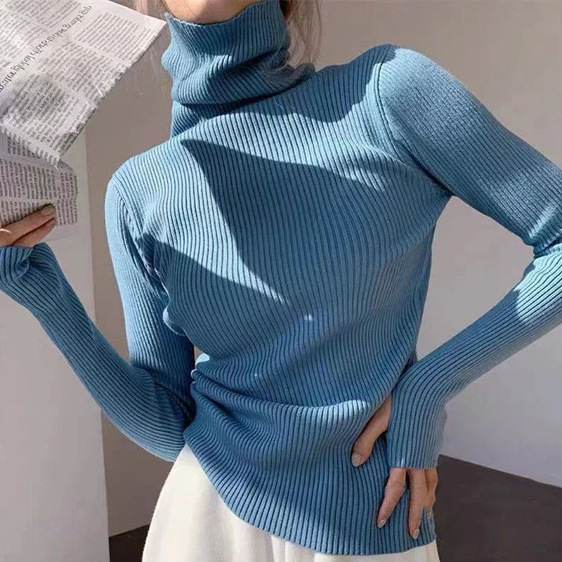 Pull à col roulé en maille fine coupe slim | Respirant, élégant
