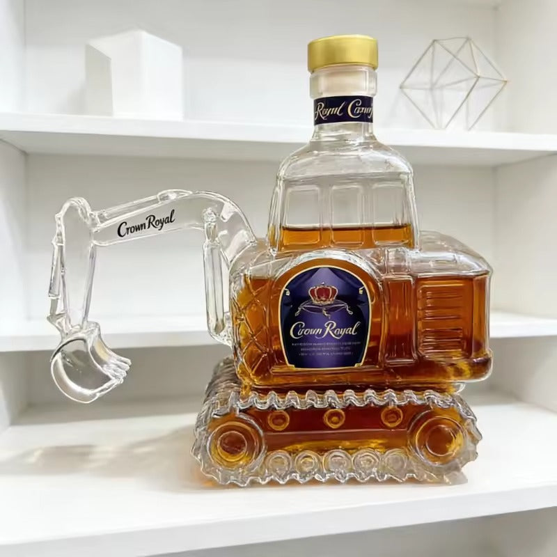 Graafmachine Whisky Karaf – 350ml glazen fles met markant industrieel ontwerp