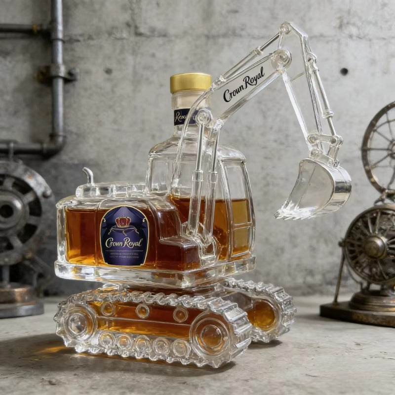 Graafmachine Whisky Karaf – 350ml glazen fles met markant industrieel ontwerp