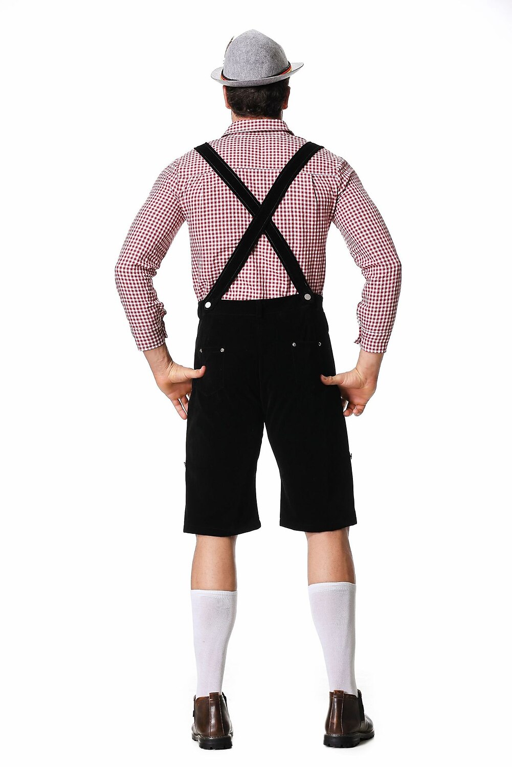 Gaudibursch – pánsky kostým s košeľou, trakovými nohavicami a klobúkom – Oktoberfest set