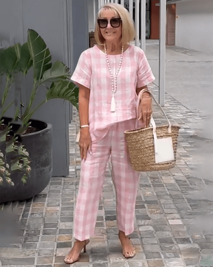 Emily - ensemble pour femme avec motif à carreaux