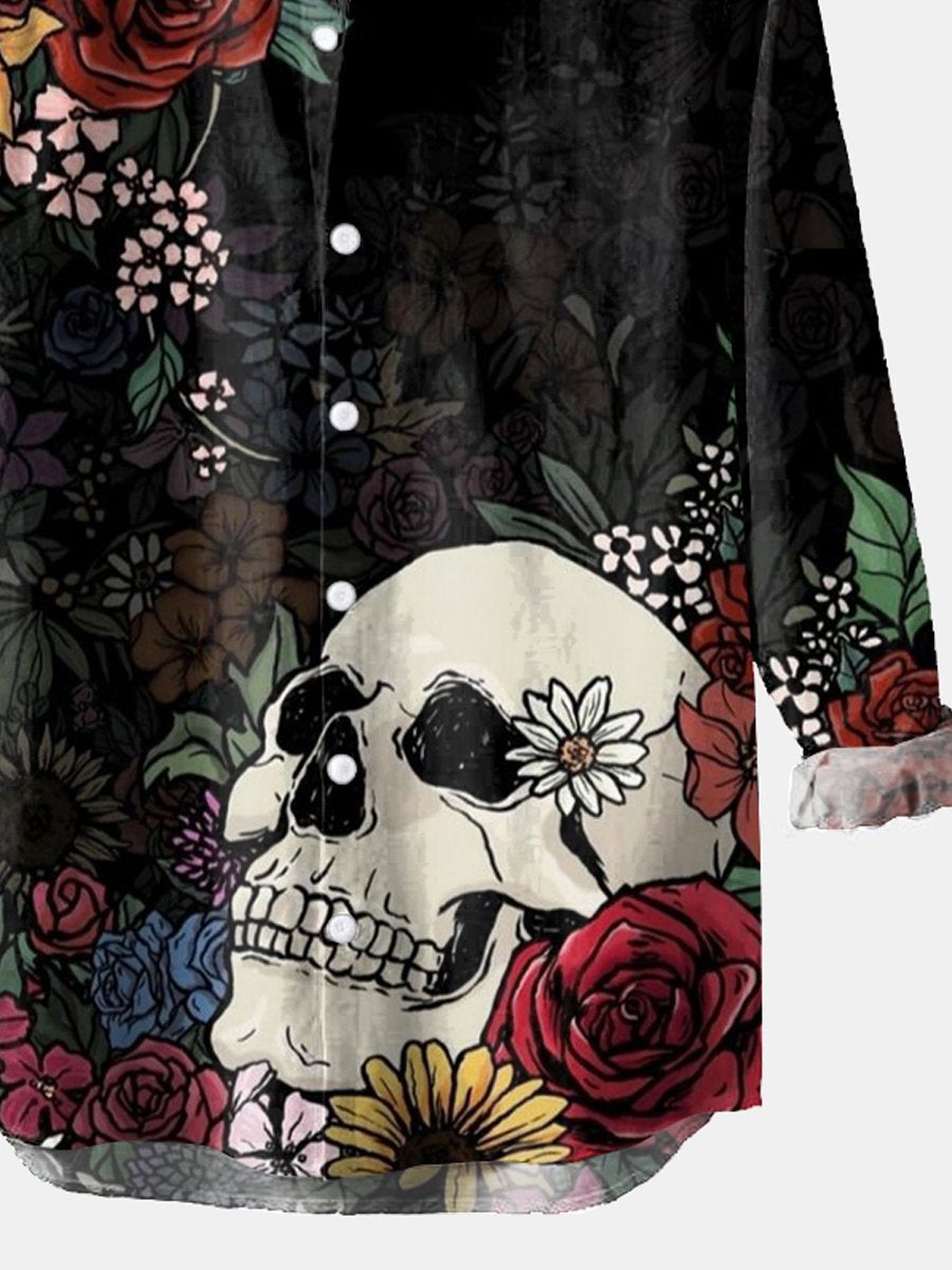 Bolendo pánska košeľa Resort Skull Floral - jedinečná a pohodlná