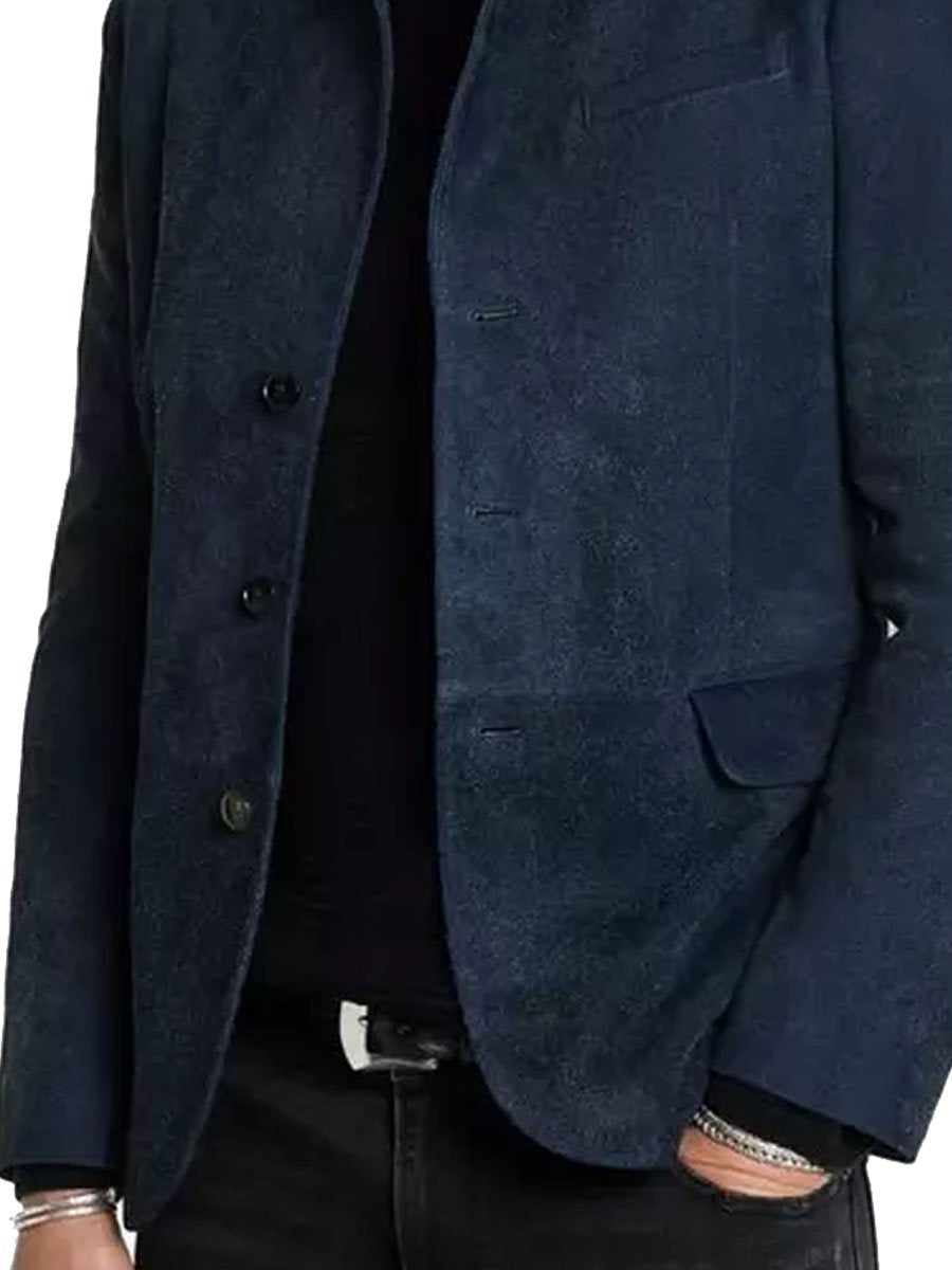Blazer décontracté en laine vintage pour homme à boutons aux chevilles - style intemporel