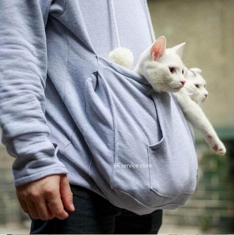 Felpa con cappuccio per gatti con tasca – Materiale morbido e comodo posto per rilassanti ore di coccole