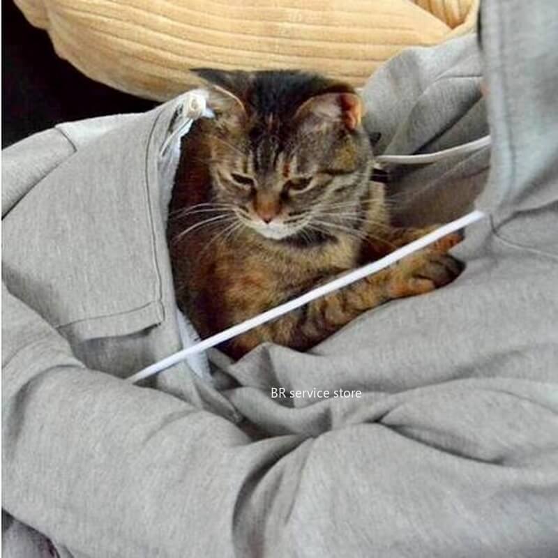 Felpa con cappuccio per gatti con tasca – Materiale morbido e comodo posto per rilassanti ore di coccole