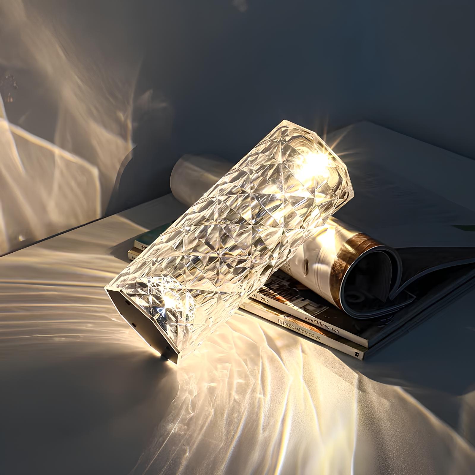 LumiCrystal – Kristall Tischlampe LED mit Touch & Fernbedienung – 16 Farben