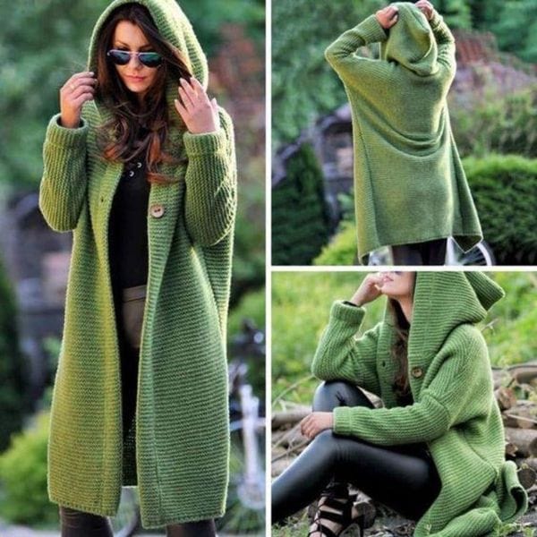 Cardigan long en tricot pour femmes - Asseni
