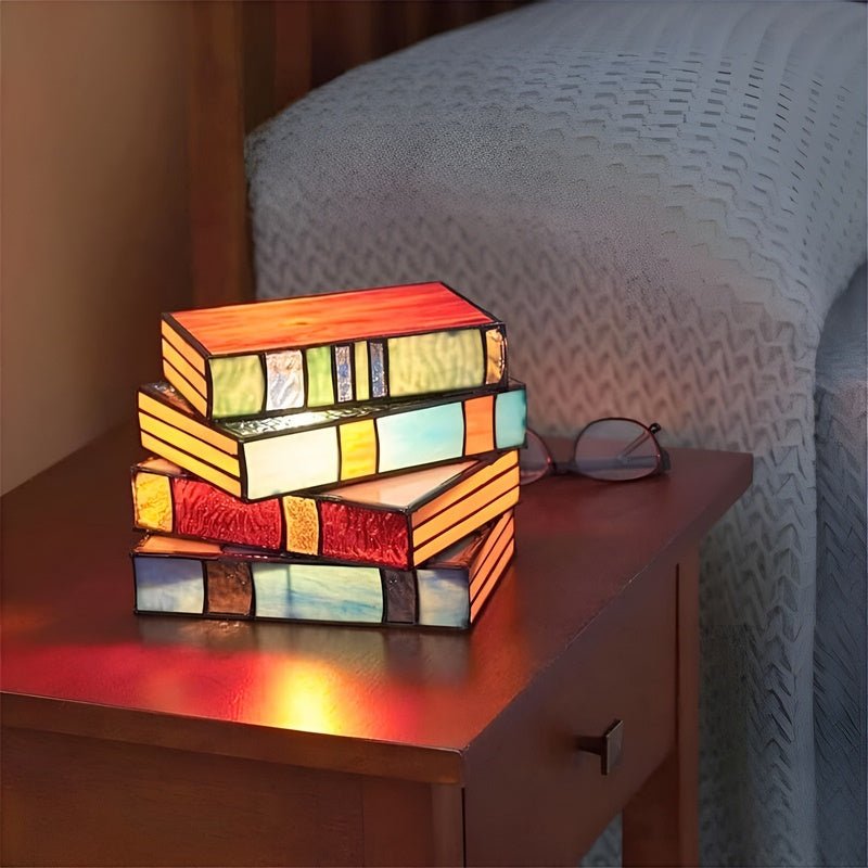 Lampe de table BookStack Ambiance - Design de livres empilés avec éclairage coloré