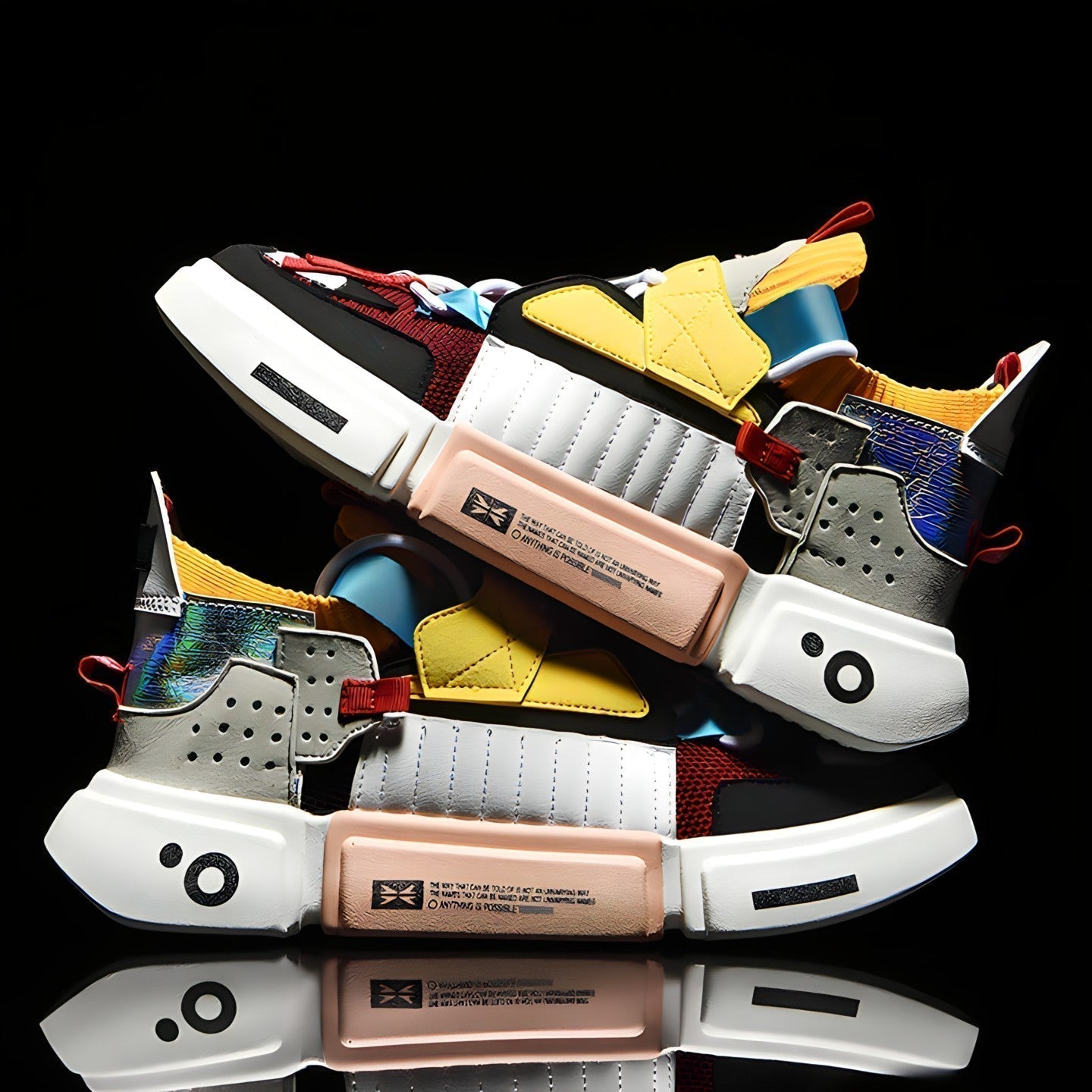 Streetwear-Sneakers – Leichte Turnschuhe in auffälligem Farb-Mix