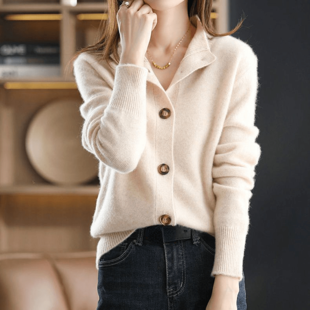 Feinstrick Cardigan Damen – Weicher Stoff, Knopfleiste & kurz geschnittener Look