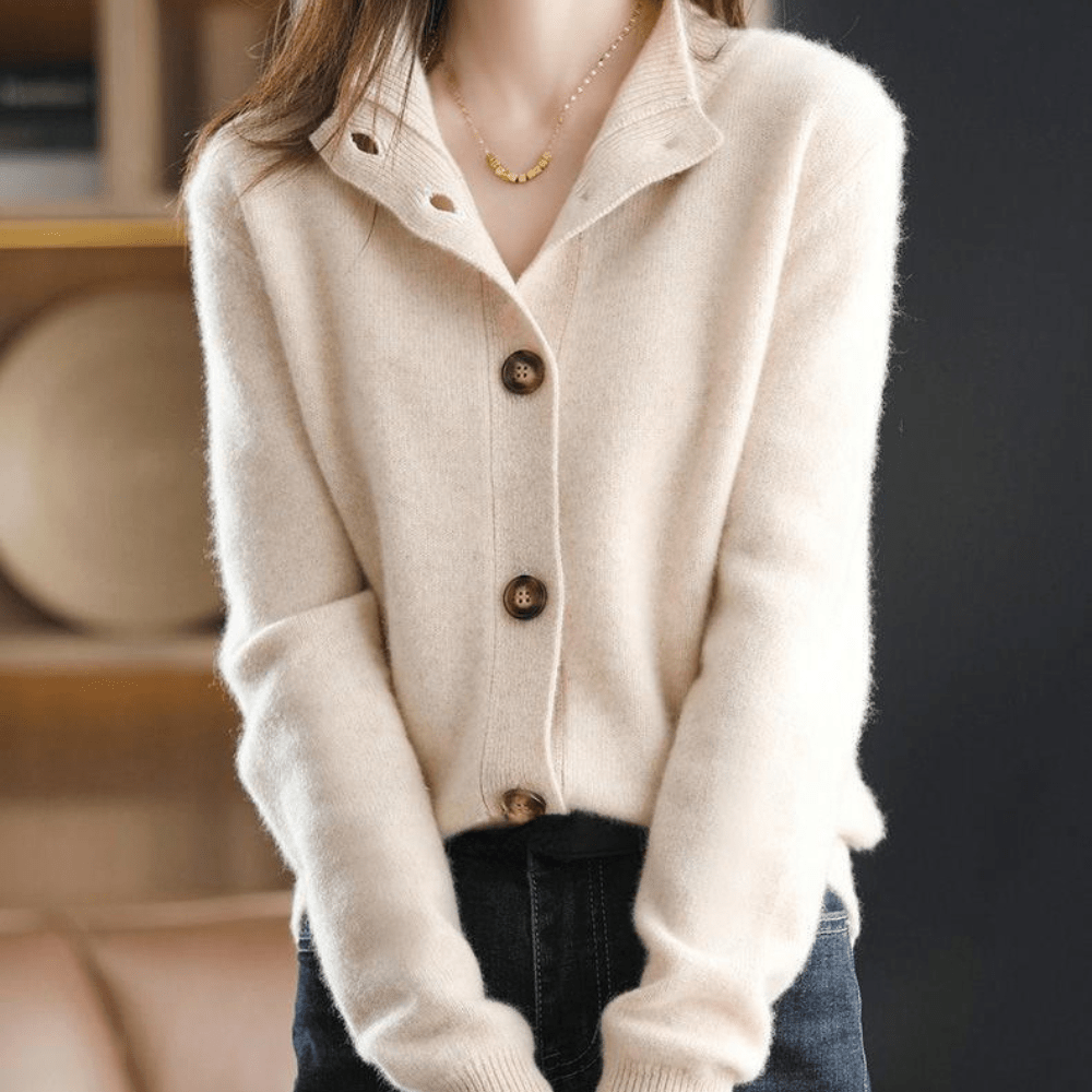 Feinstrick Cardigan Damen – Weicher Stoff, Knopfleiste & kurz geschnittener Look