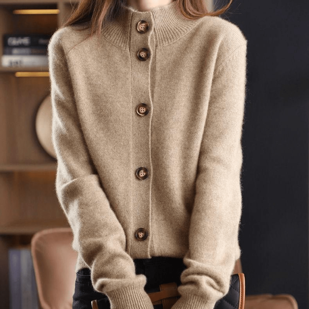 Feinstrick Cardigan Damen – Weicher Stoff, Knopfleiste & kurz geschnittener Look