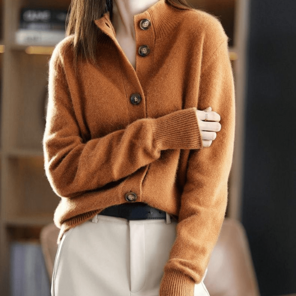 Feinstrick Cardigan Damen – Weicher Stoff, Knopfleiste & kurz geschnittener Look