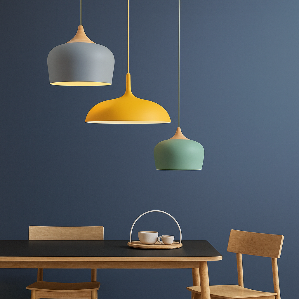 Nordylight – Lampada a sospensione Pastello Metallo & Legno – Regolabile Design Retrò