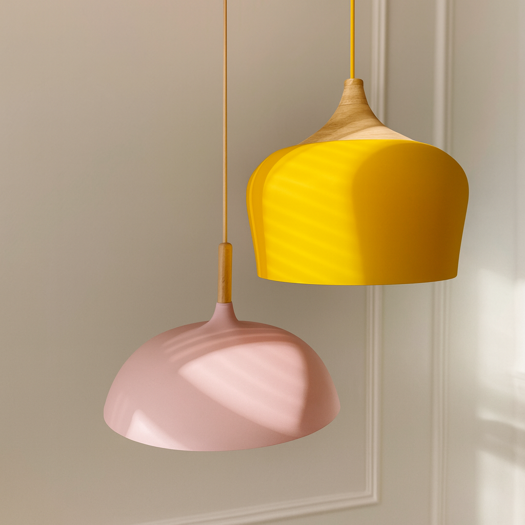Nordylight – Lampada a sospensione Pastello Metallo & Legno – Regolabile Design Retrò