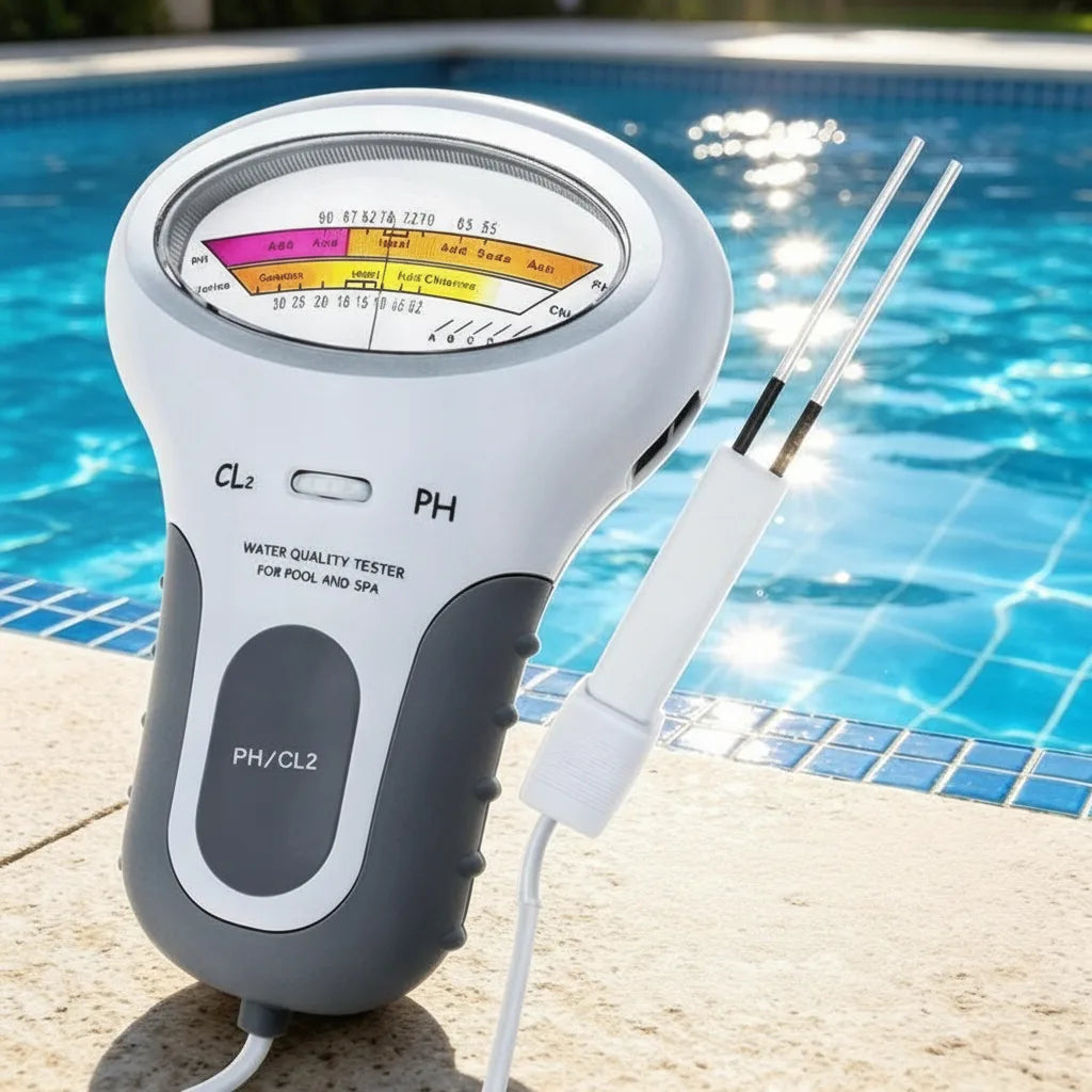 pH- und Chlormessgerät für Pool und Whirlpool mit analoger Anzeige und Sonde 0