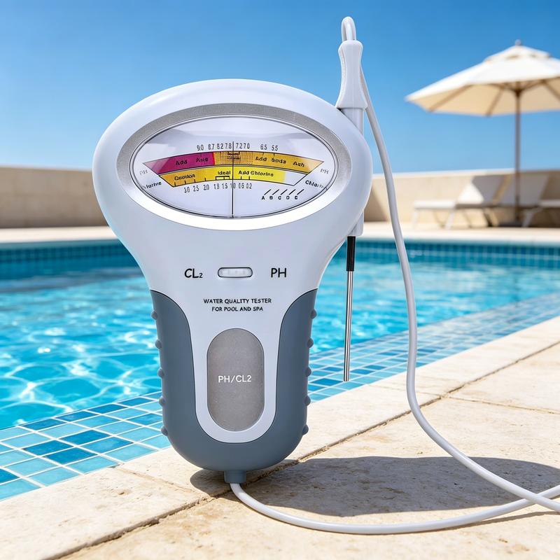 pH- und Chlormessgerät für Pool und Whirlpool mit analoger Anzeige und Sonde 2