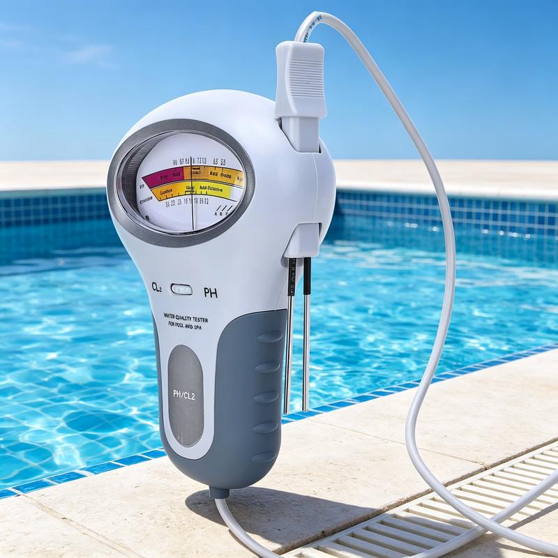 pH- und Chlormessgerät für Pool und Whirlpool mit analoger Anzeige und Sonde 3