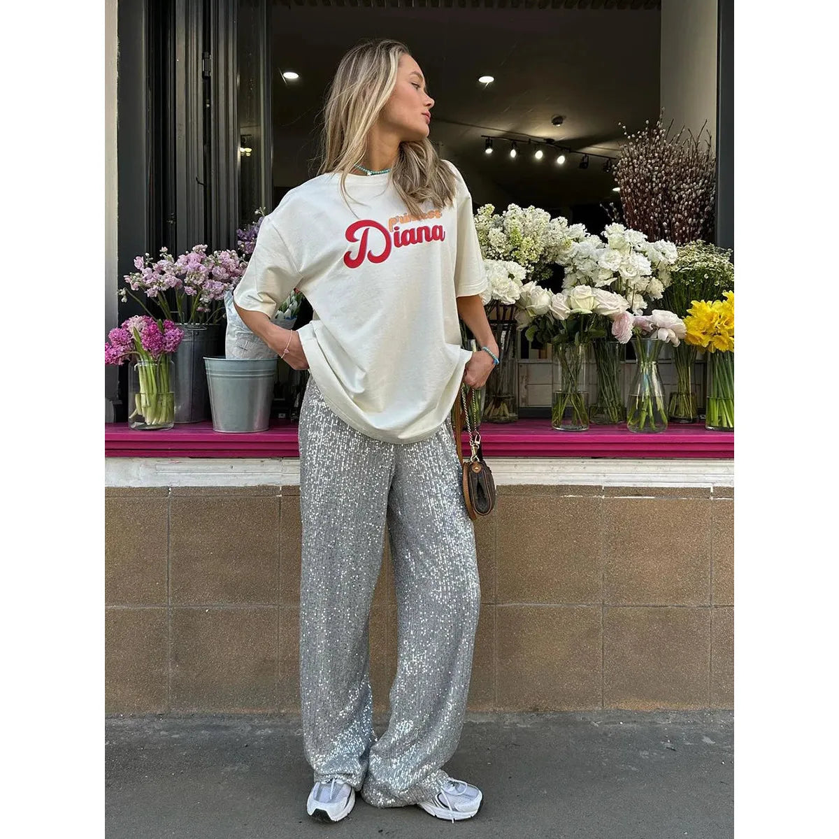 Luna pantaloni a paillettes – lucentezza setosa per apparizioni glamour