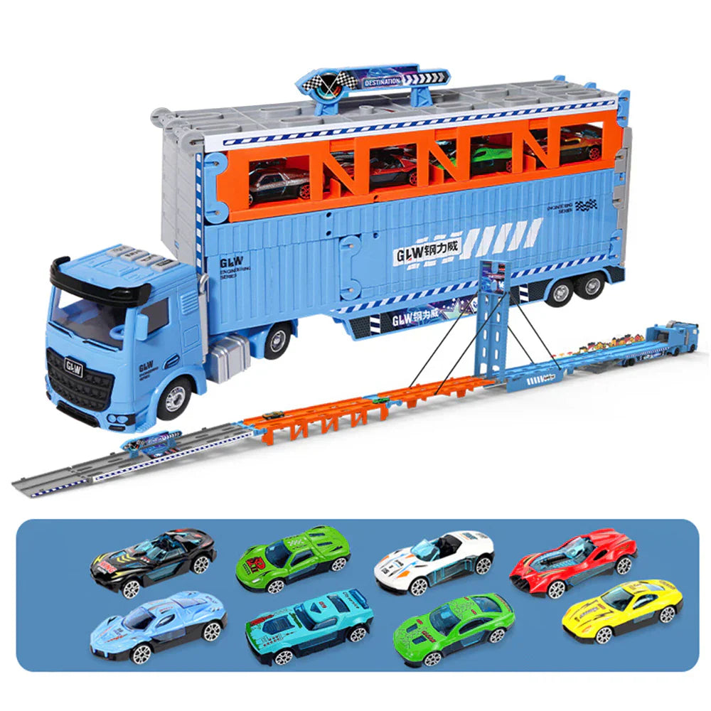 BuildMaster – Bygge-legetøjsvognsæt med tipvogn, kran og gravemaskine