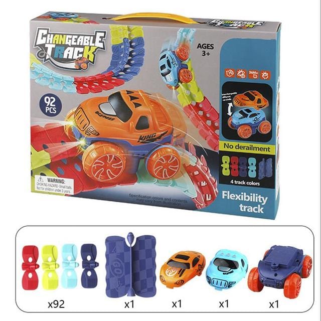 KidsPlay – Magnetická autodráha svítící a flexibilní – Děti 3+