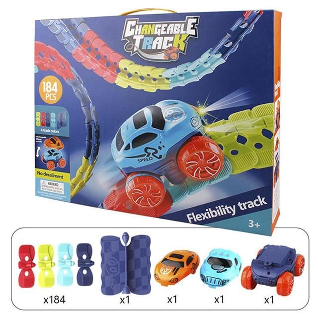 KidsPlay – Magnetická autodráha svítící a flexibilní – Děti 3+