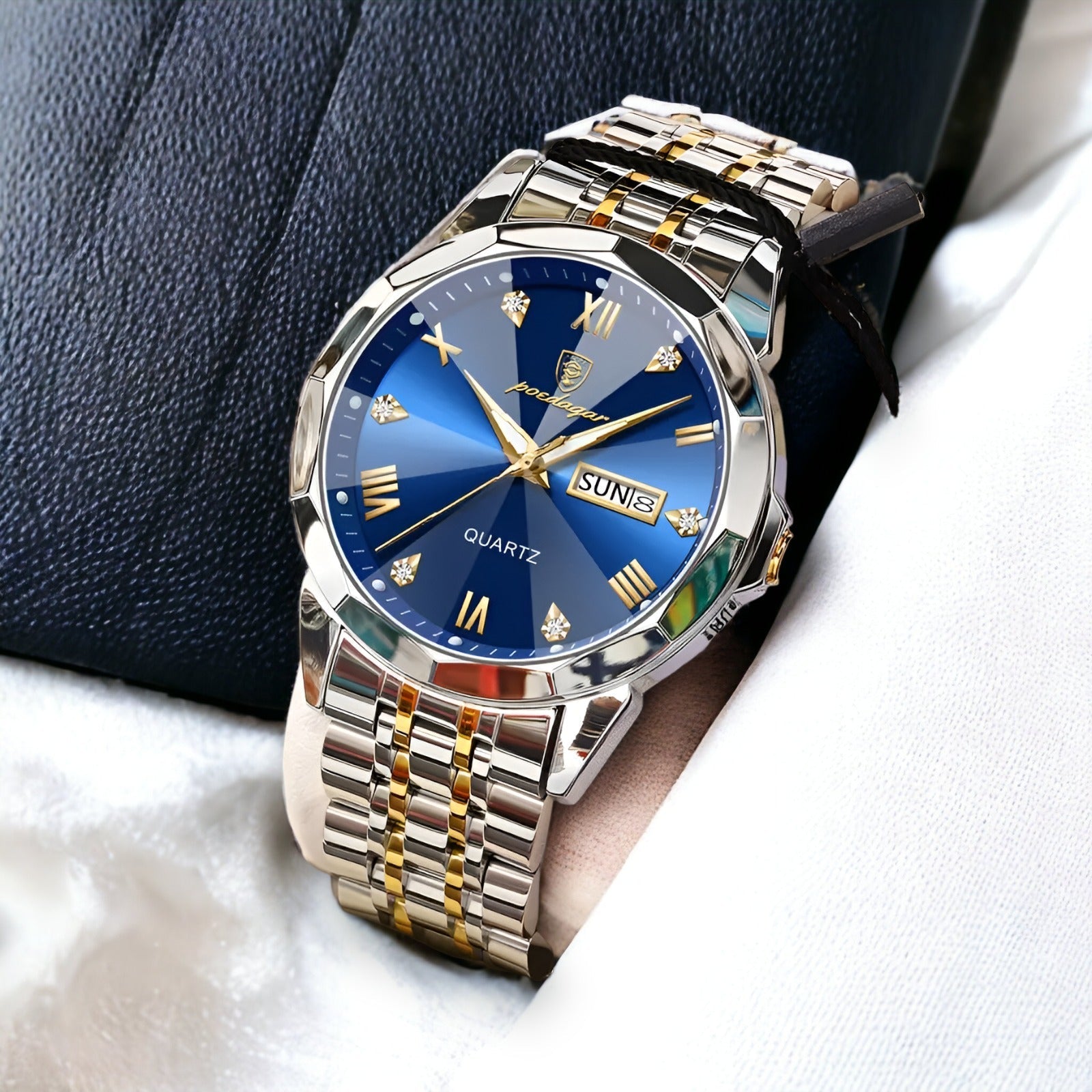 Rhombus – Orologio automatico di lusso da uomo con vetro zaffiro e cinturino in pelle