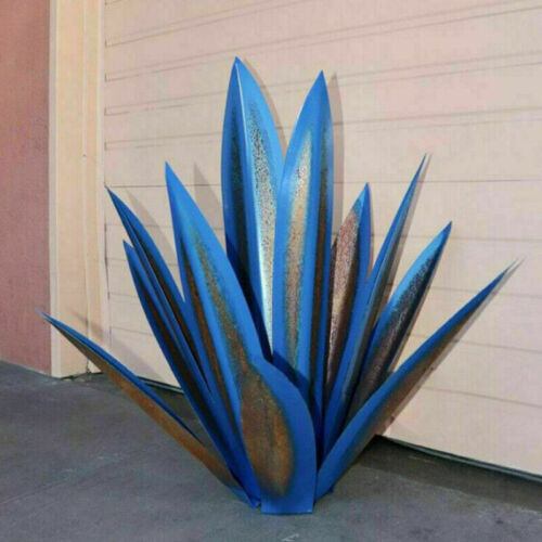 Décoration de jardin Agave en métal – Design résistant à la rouille avec piquet de sol