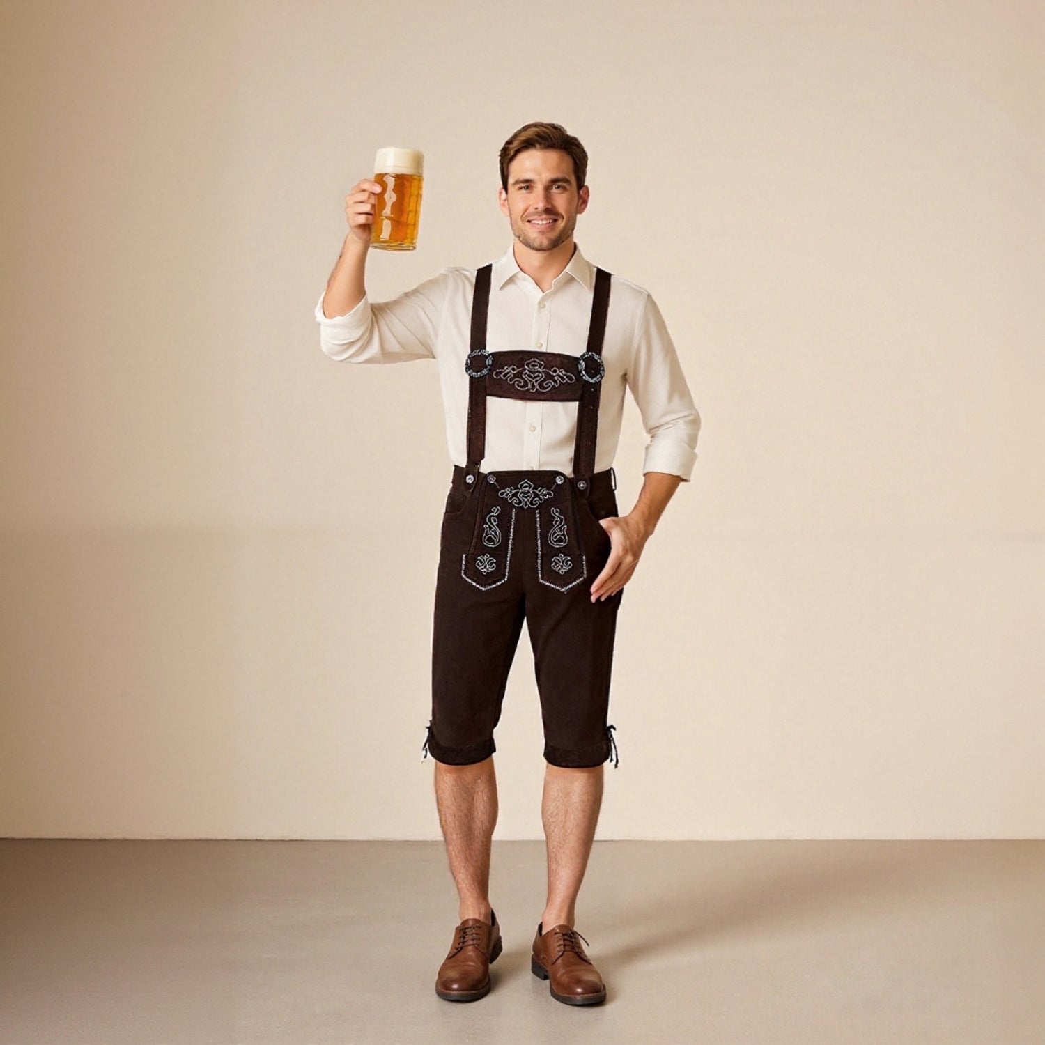 Trachtenwitz – Herre-T-shirt med læderhosen-grafik – Dit humoristiske Wiesn-look