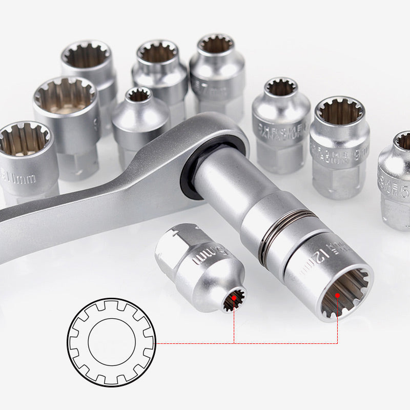 29-dielna sada nástrčných kľúčov s jadrovým račňou