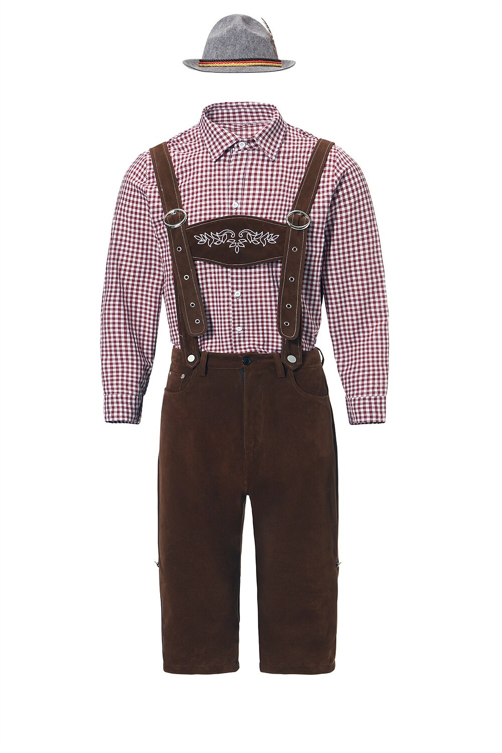 Gaudibursch – pánsky kostým s košeľou, trakovými nohavicami a klobúkom – Oktoberfest set