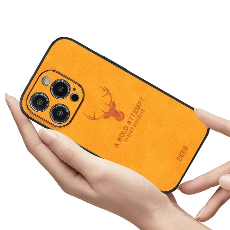 Coque iPhone aspect cuir – Étui mince avec protection contre les chocs et fixation MagSafe