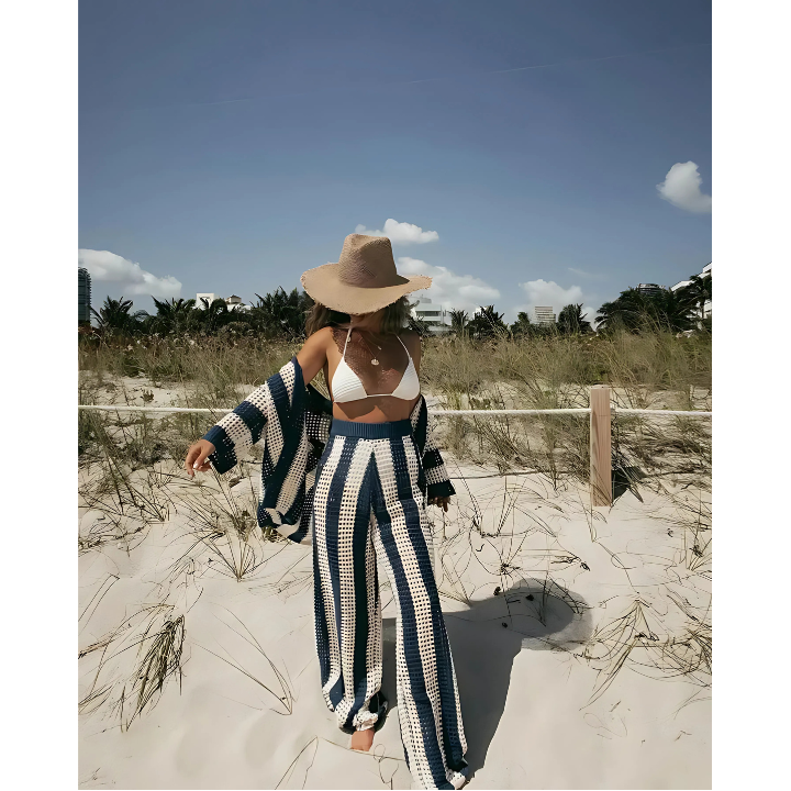 De Soleil Set da Spiaggia Lavorato a Maglia – Leggero, Arieggiato & Godersi con Stile