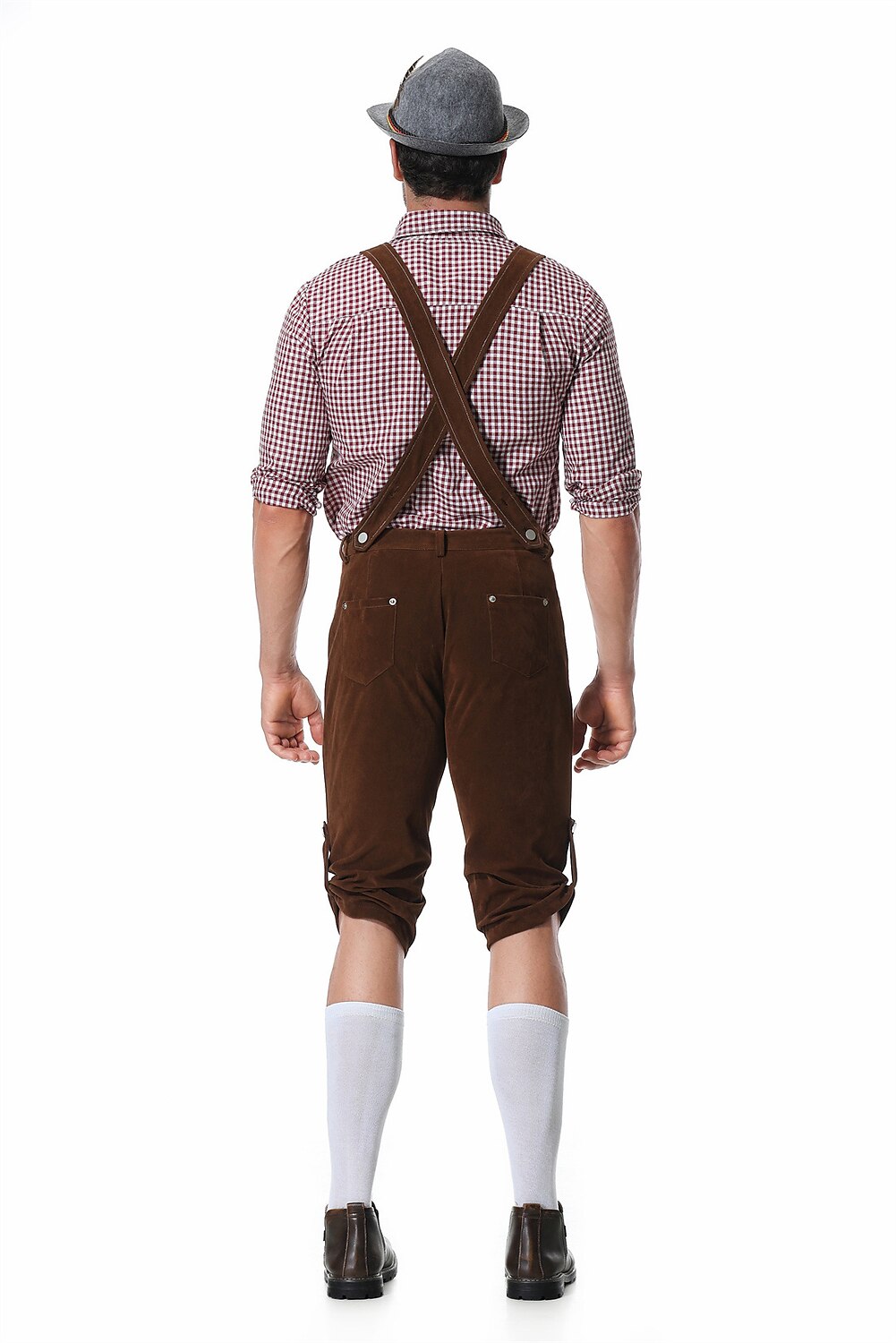 Bergfest – pánsky kostým s košeľou, trakovými nohavicami a tradičným klobúkom – Oktoberfest vzhľad