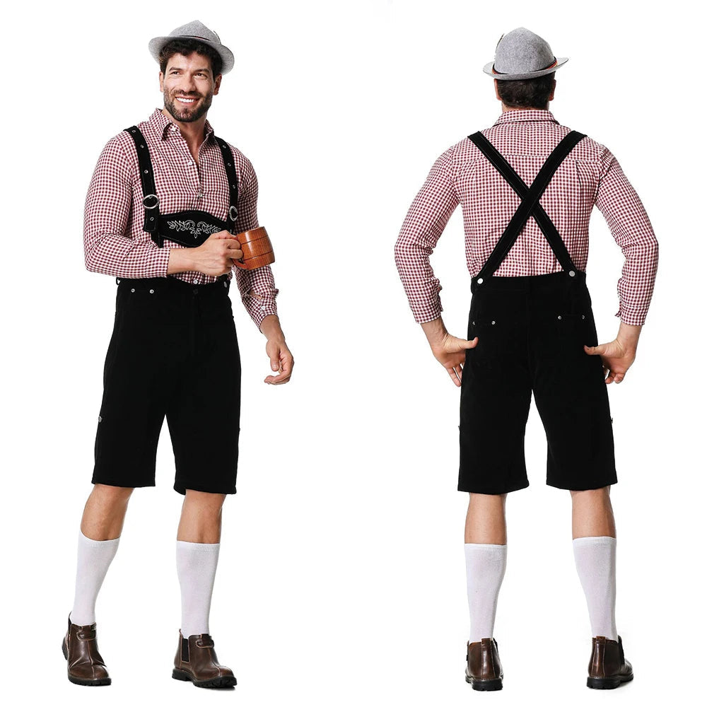 Bolendo Lederhosen Oktoberfest Kostüm für Herren – Dreiteiliges Set