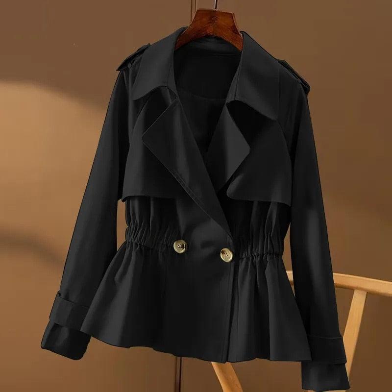 Trenchcoat Court Noir | Isabel jakke med tidløs dobbeltknaplukning